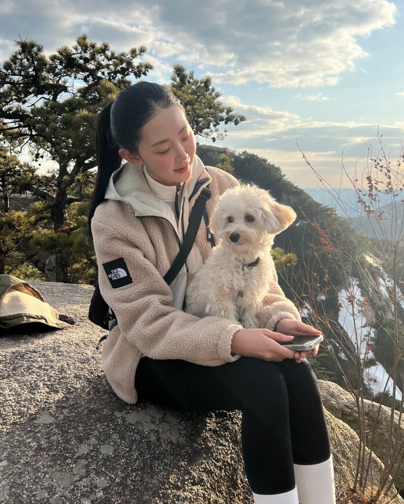 asian bride with dog